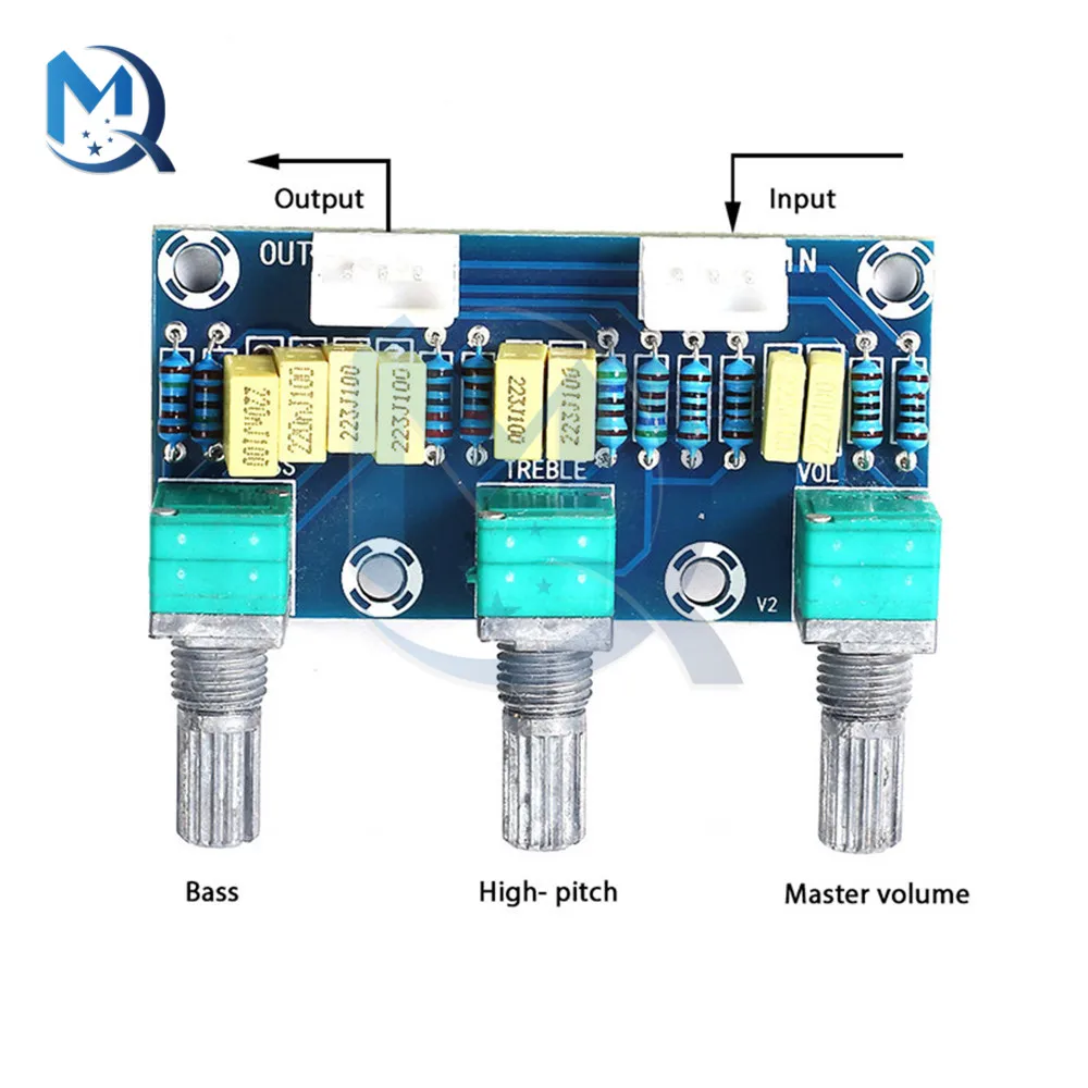 XH-M802 Passzív Tone Erősítő Tábla 2 Csatorna Magas, illetve Alacsony Feszültség Mélynyomó PCB Alkalmazkodási Amplificador