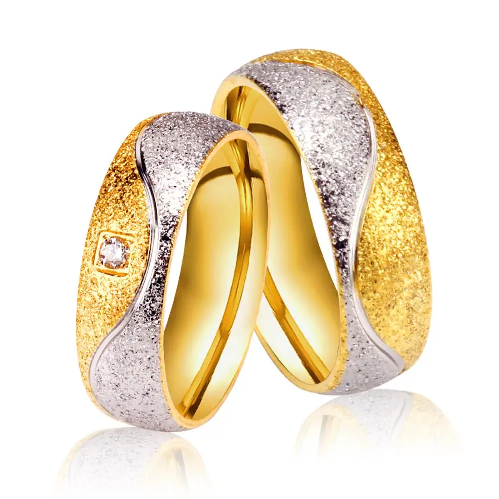 LUXUKISSKIDS Luxus Klasszikus Esküvői Eljegyzési gyűrű Gyűrű Női/Férfi Arany Színű Szerelem Szintetikus Kristály Ékszerek Anillos hombre