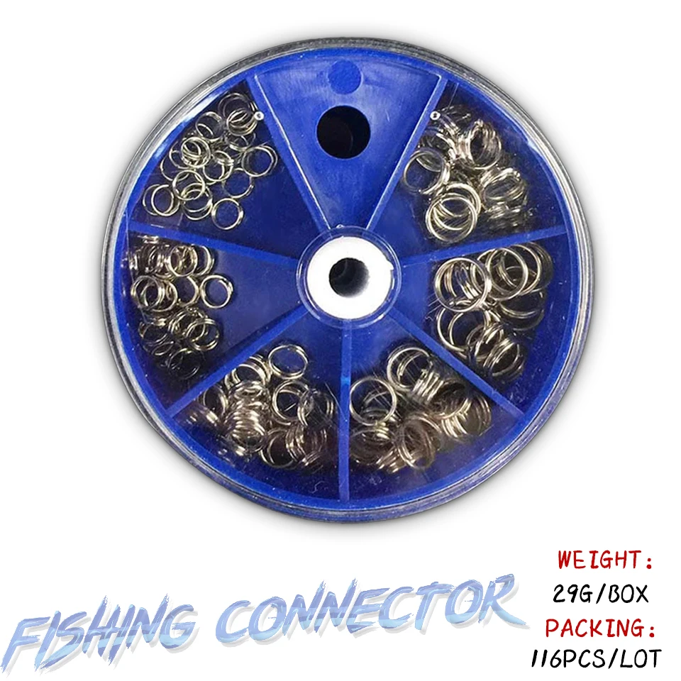 116Pcs/Sok Rozsdamentes Acél Halászati Csatlakozó Dupla Hurok Osztott Gyűrű horgászfelszerelés Áruk Mindent Halászat
