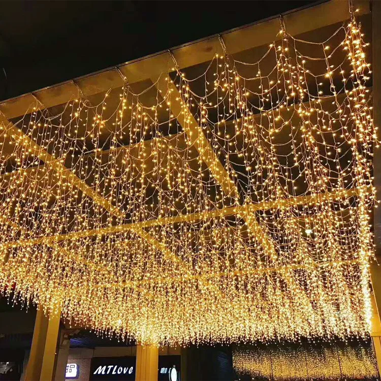 5M Karácsonyi Koszorú LED Függöny Jégcsap String Fények, Bágyadtság 0.4-0.6 m AC 220V Kert Utca Kültéri Dekoratív Karácsonyi Fény Kép 5 