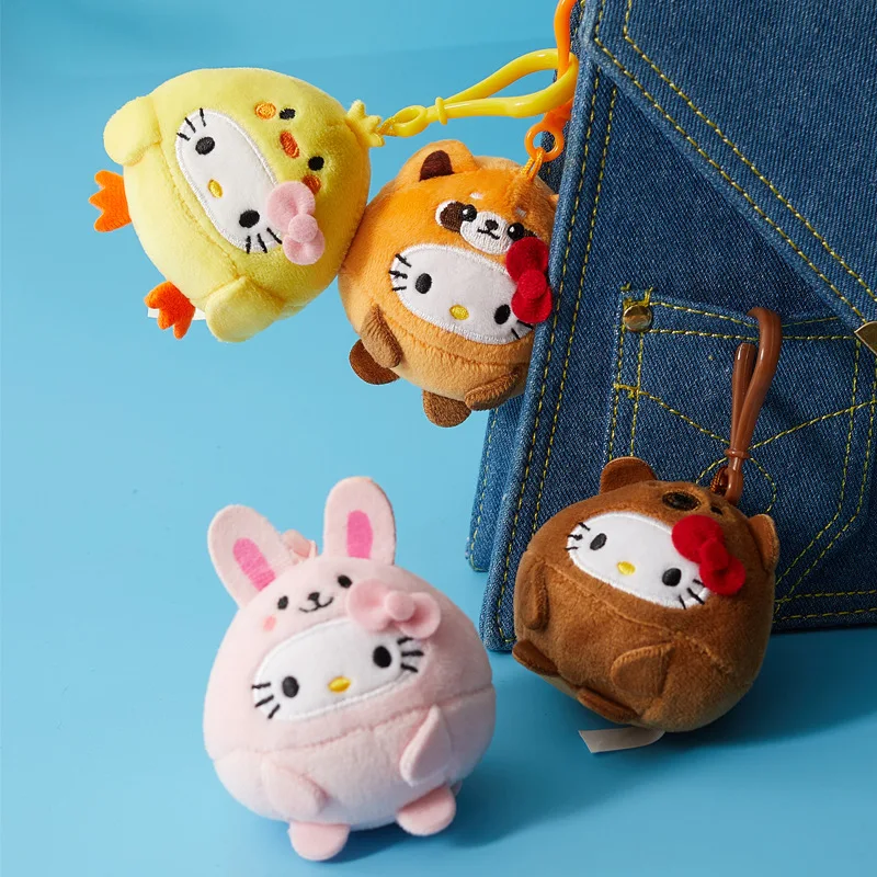 Új Sanrio Hello Kitty Plüss Játékok Kawaii Kulcstartó Kereszt Öltözködés A Különböző Állatok Sorozat Aranyos Lány, Táska, Születésnapi Ajándék, Dekoráció