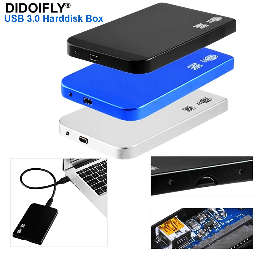 Merevlemez Doboz, USB 3.0 HDD SSD Esetében 2,5 Hüvelykes SATA Merevlemez Külső Burkolat Alumínium Ötvözetek Shell Hordozható Házi készítésű Eszközök