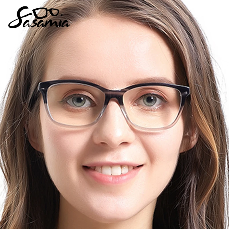 SASAMIA Tiszta Poharakat a Nők Szemüveg Keret-Acetát Szürke Szemüveg Divat Optikai Szemüveg Dekoratív Szemüveget Keret