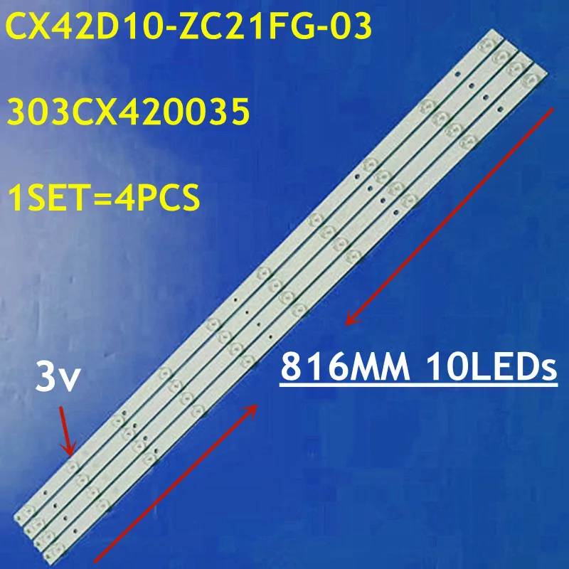 816MM 4DB LED-es Háttérvilágítás Strip10lamp CX42D10-ZC21FG-03 CX416M03 CX420DLEDM LE-4219H V420HJ2-P01 F42C7000E 42CF19-T2 L4240FHD