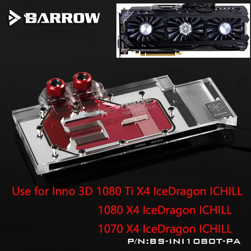 BARROW Teljes Borító Grafikus Kártya Blokk használata Inno 3D ICHLL GTX1080Ti/1080/1070 Víz Hűtés GPU Hűtő Block LRC RGB Lámpa