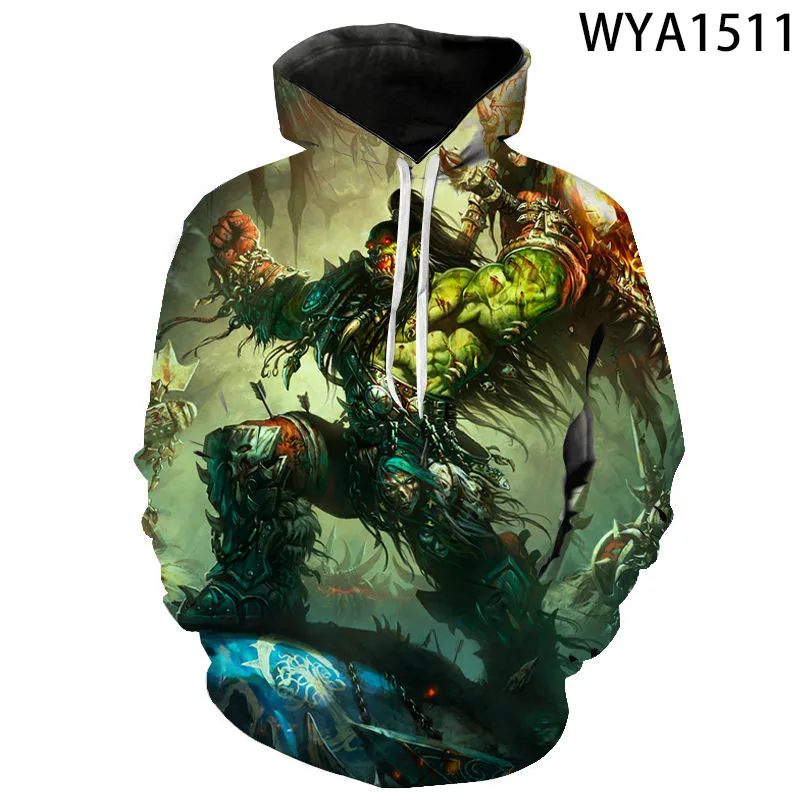 Játék Warcraft Férfiak, Nők, Gyermekek Melegítőfelső 3D Nyomtatott Divat Streetwear Alkalmi Hosszú Ujjú kapucnis felső