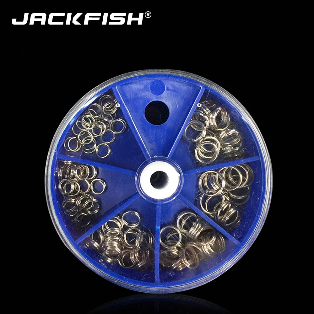 JACKFISH 115pcs/sok Rozsdamentes Acél Halászati Osztott Gyűrű a Hajtókar Nehéz a Csali 6 Modellek Dupla Hurok Osztott Halászati Tartozékok