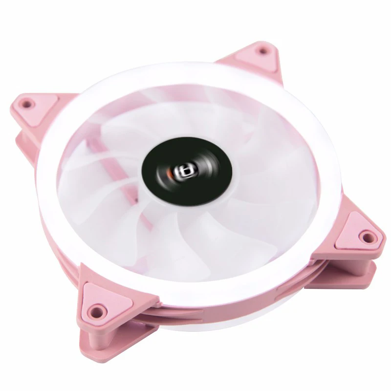 TEUCER Rózsaszín fehér fény cpu fan 12cm néma kettős halo hidraulikus ellátott számítógép esetében hűtőventilátor