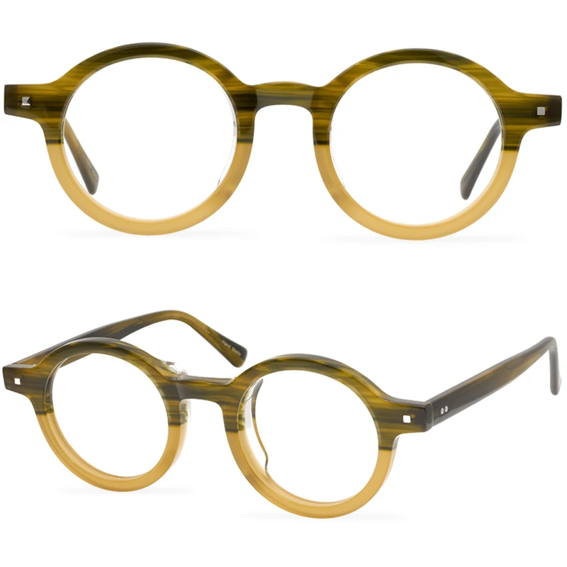 Divat kerek-acetát szemüveg keret retro rövidlátás optikai keret vastag keret egyszerű szemüveg
