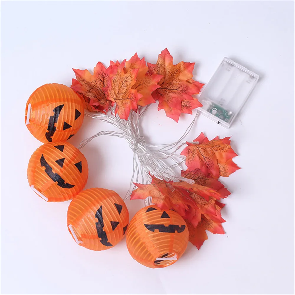 10/20 LED Tök Maple Leaf String Fények 3D Halloween Pumpkin Garland Lámpák, Karácsony, Halloween, Hálaadás Őszi Dekoráció Kép 1 