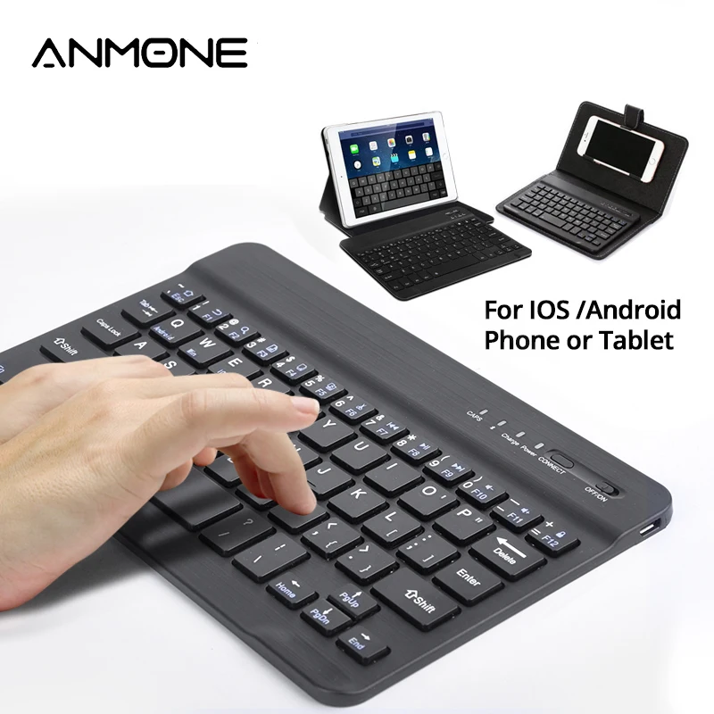 ANMONE Mini Vezeték nélküli Billentyűzet, Ipad, Android, Windows Tablet Bluetooth Billentyűzet Iphone Xiaomi Samsung Okostelefon kulcstartó