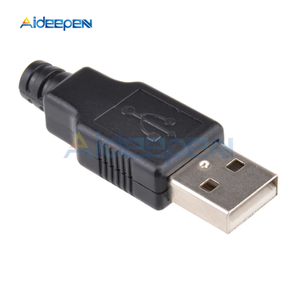Új 50PCS az USB 2.0, A Típusú Férfi USB-4-Pin Csatlakozó Aljzat Csatlakozó, Fekete Műanyag borítás