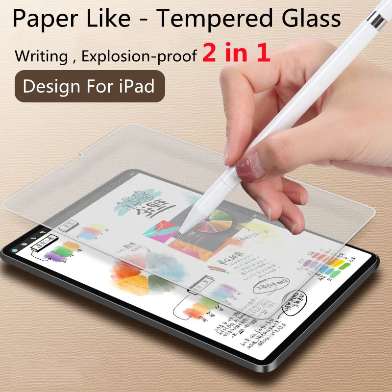 Az iPad mini Pro 12 9 Képernyő Védő 2020 2021 2018 Papír, Mint Edzett Üveg Írni, Festés Matt Képernyő Védő