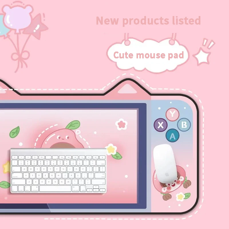 Nagy Mousepad Grande Aranyos Macska Fülét Egér Pad Kawaii Szőnyeg Rajzfilm Billentyűzet Számítógép Irodai Gumi Notebook Laptop Asztal Mat Kép 1 