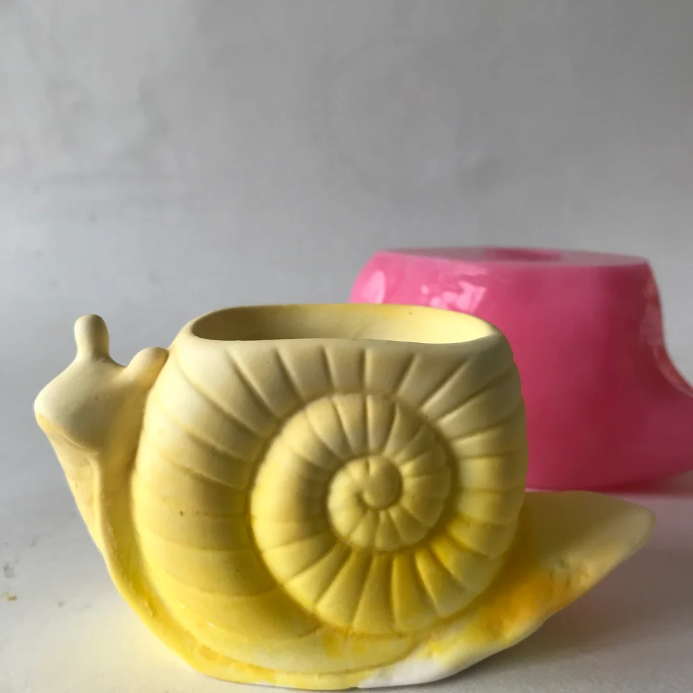3D Csiga Váza Szilikon virágcserép Formák Kézzel készített Gipsz, Cement Ültetvényes, Hogy gyertyatartó Penész