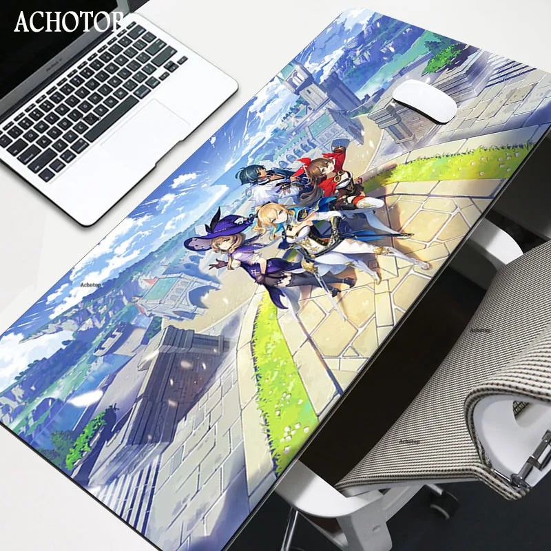 Genshin Hatása Szabott 3mm Vastagság Gaming Mousepad Nagy Gumi Gamer egérpad 900x400 Szőnyeg Anime Lány Egér Szőnyeg