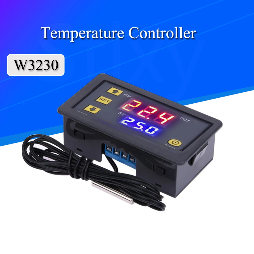 W3230 12V 24V AC110-220V Szonda vonal 20A Digitális Hőmérséklet-szabályozás LED Kijelző Termosztát fűtési/Hűtési Ellenőrzési Eszköz