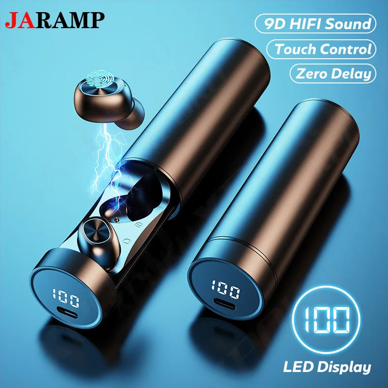 JARAMP TWS Bluetooth Fülhallgató Vezeték nélküli Fejhallgató Mikrofonnal Sport Vízálló Touch Control Vezeték nélküli Fejhallgató Fülhallgató, Telefon