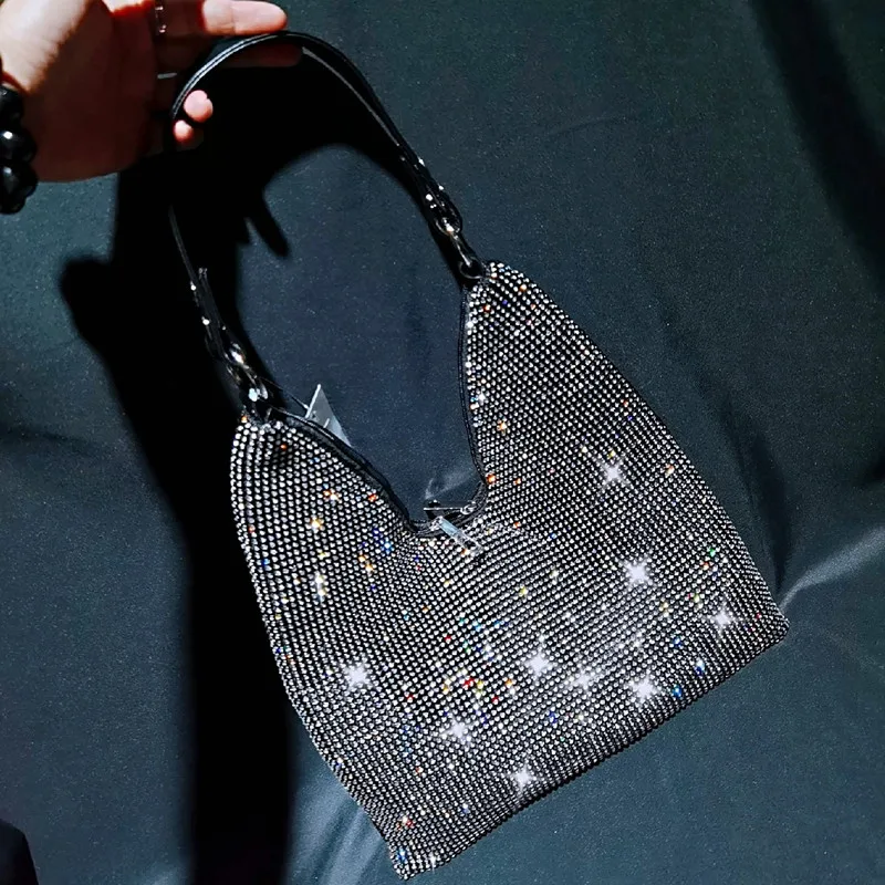 2021 új női táska gyémánttal kirakott hónalj táska tele gyémántokkal kétoldalas egyetlen váll messenger niche csomag sac