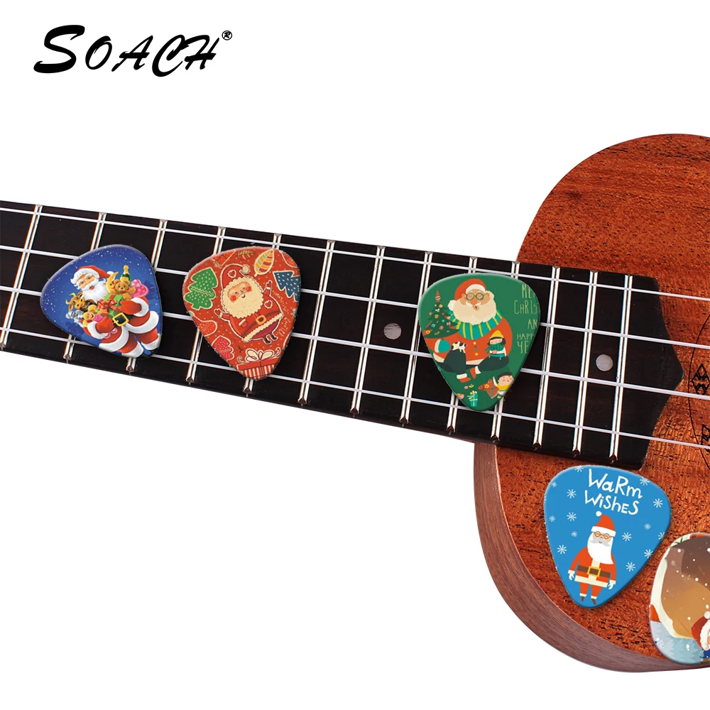 SOACH 10DB 0.71 mm-es Karácsonyi Mikulás gitár választ két oldalról válasszon eszközök gitár csákány fülbevaló DIY Mix vegye gitár tartozékok