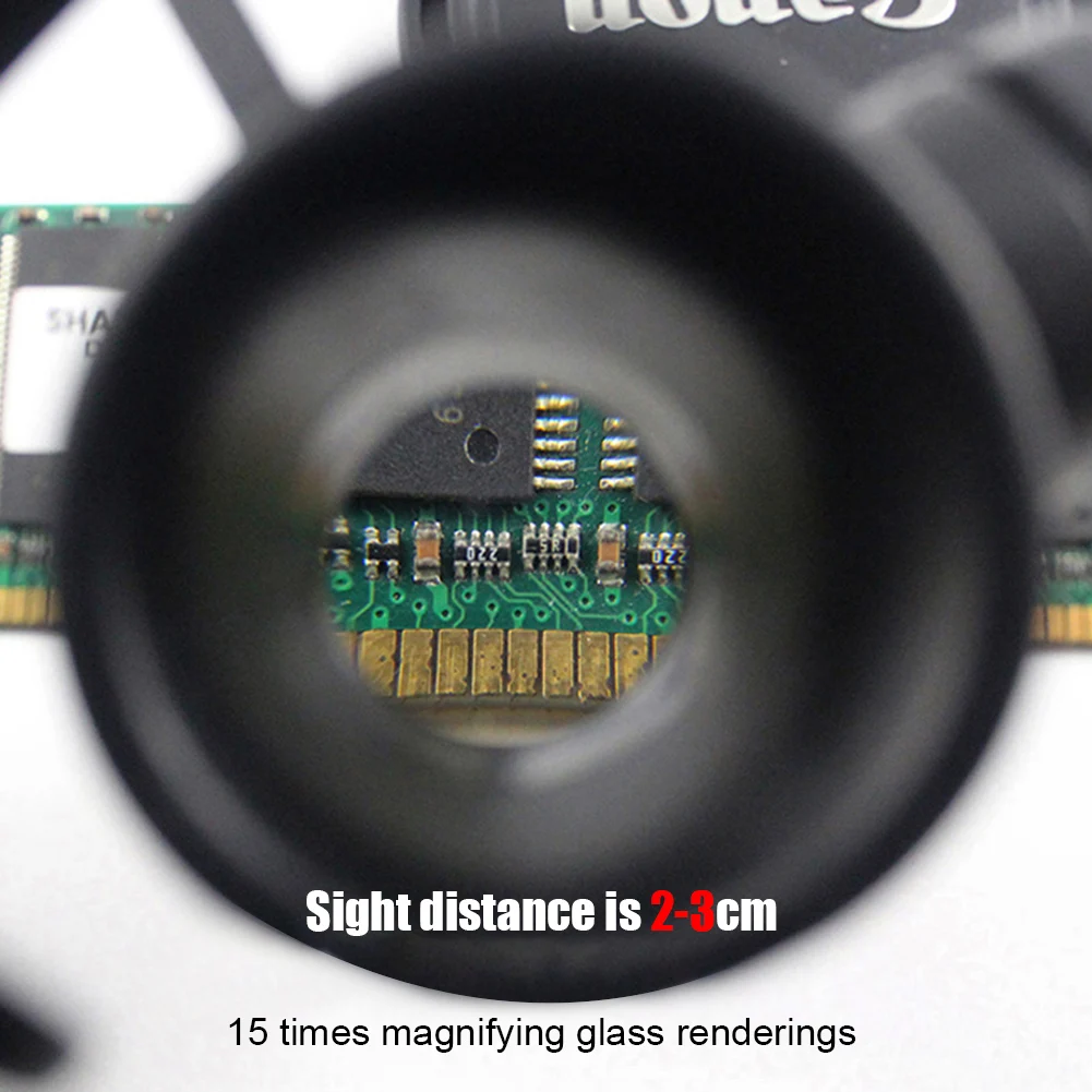 Teleszkópos Nagyító Szemüveg Loupes 2 LED Hordozható Megfigyelés Nagyító Szemüveg Olvasás Ékszerészek Órás Kép 4 