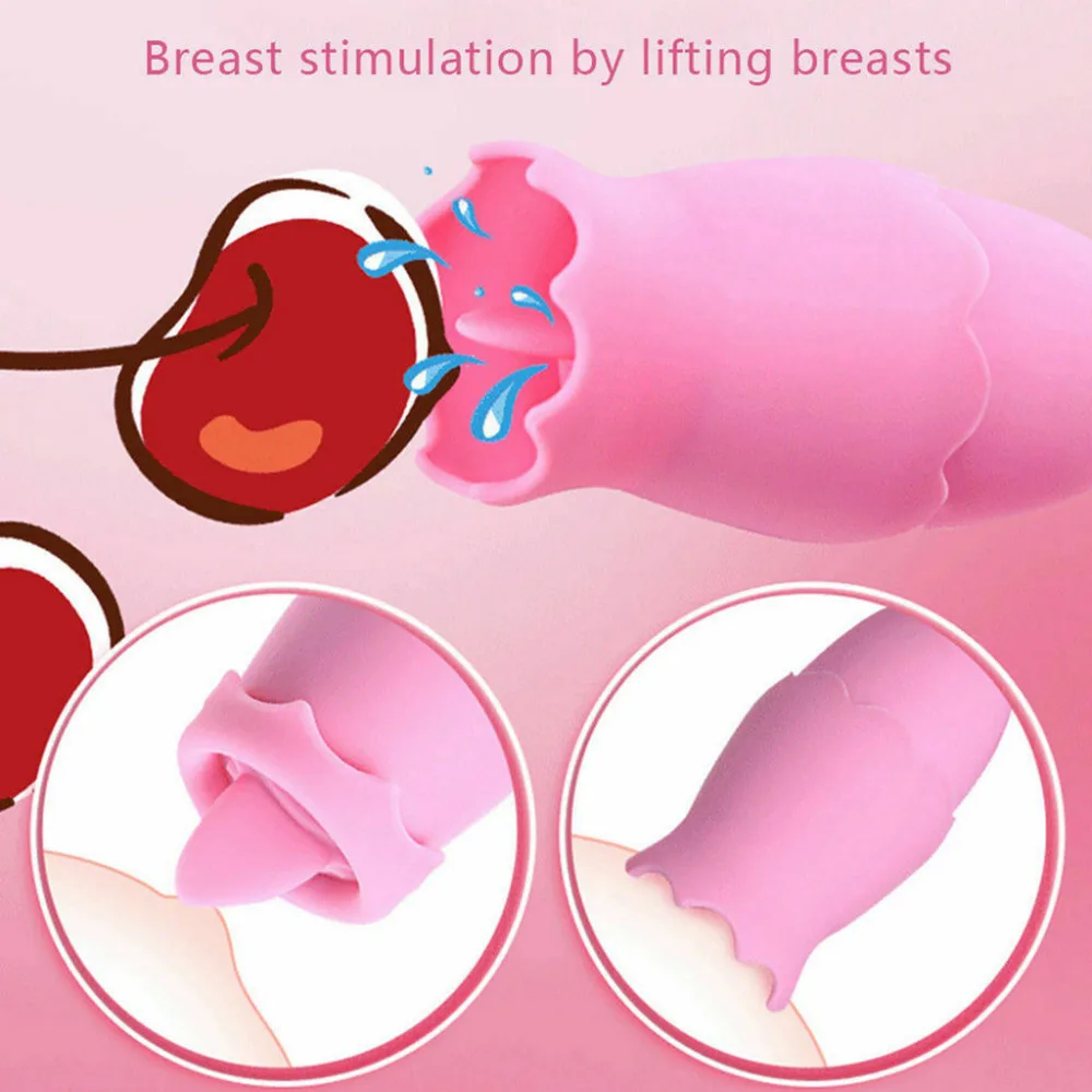 Klitorisz Stimulátor Szex-Játék A Női Nemi Vibrátor Mellbimbó Masszázs Leszbikus Mellbimbó Szívó Orális Szex Nyalás Nyelv Rezgő