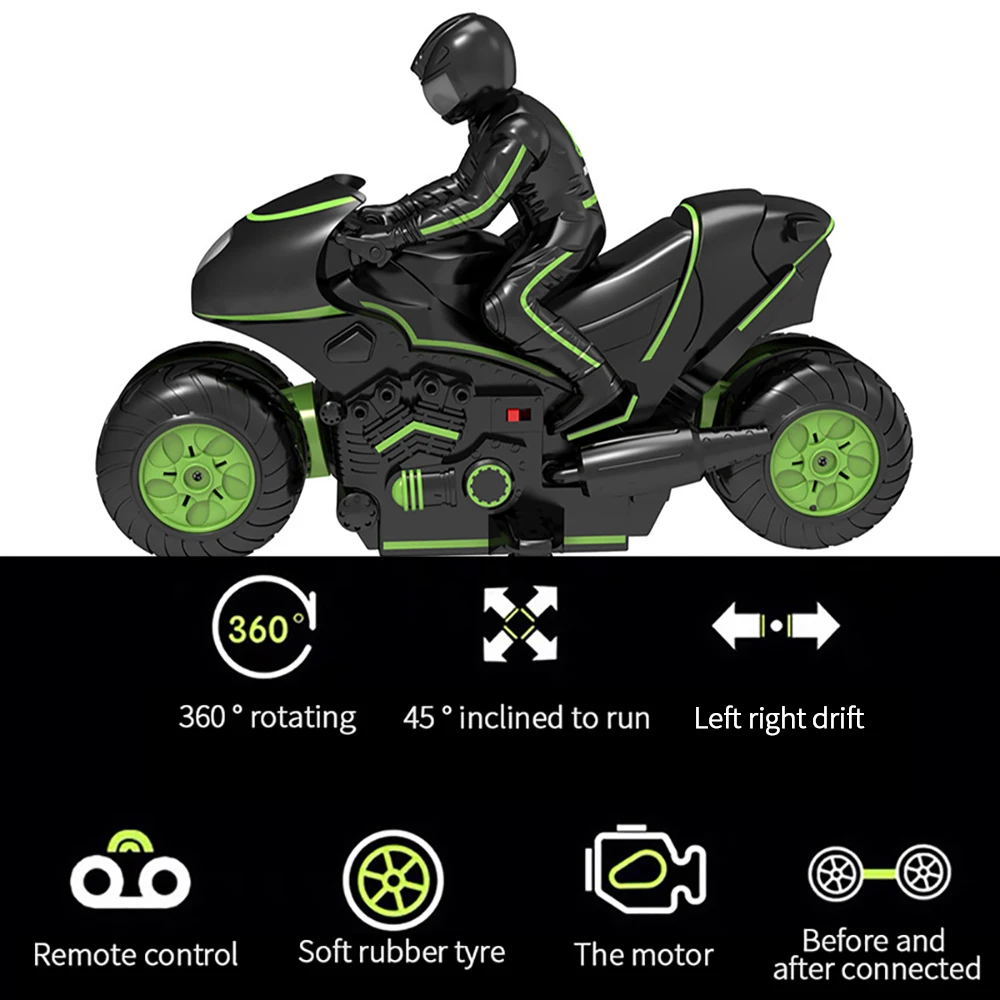 Távirányító Motorkerékpár 360 Fokos Kétoldalas Stunt Car 2.4 Ghz Sebességű Rock Crawler RC Motoros Jármű Forgó Autó Játék