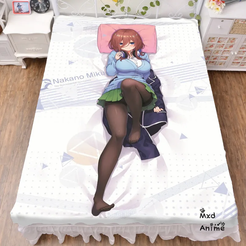 Japán Anime A Tömör ötös ikrek Nakano Miku ágyneműt rajzfilm ágynemű aranyos anime ágynemű Nyári Paplan Ágynemű