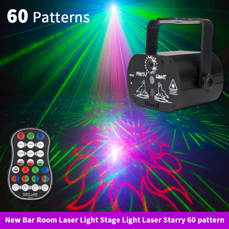 WUZSTAR Mini DJ Disco Lámpa Lézer Projektor USB-RGB Távirányító Uv Színpadi Világítást Zene Villogó Lámpa Wedding Show KTV
