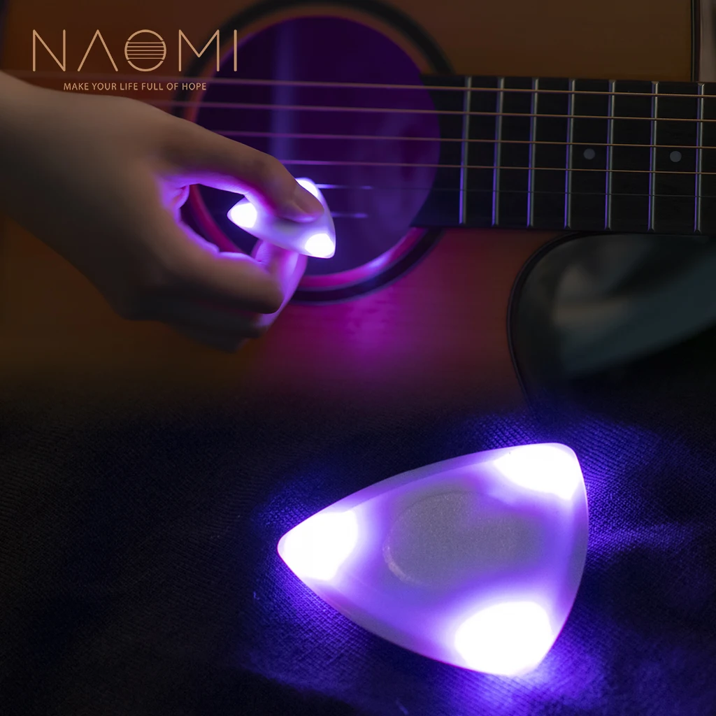 NAOMI Egyedi Háromszög Design pengetőt Beépített Nagy érzékenységű LED Fény Akusztikus Folk-Gitár, Elektromos Gitár