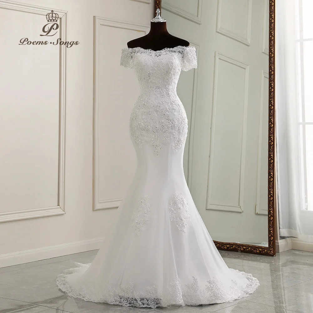 Elegáns ruhák, a nők esküvő party ruha sellő esküvői ruhák házasság fehér ruha vestidos de novia Menyasszony ruhák Kép 0 