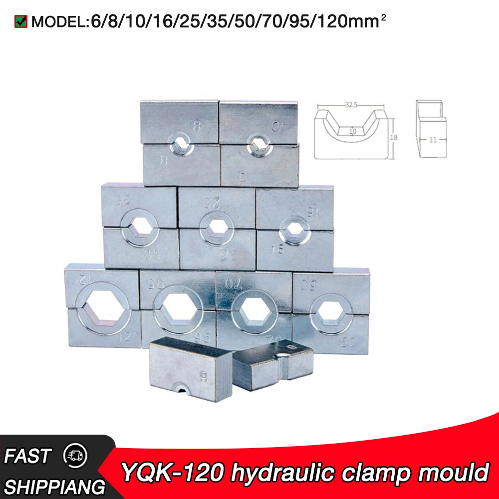 Kézi hidraulikus sajtolás eszköz penész YQK-120 hidraulikus eszköz 6-120mm hatszög penész, egy pár cserélhető modulok