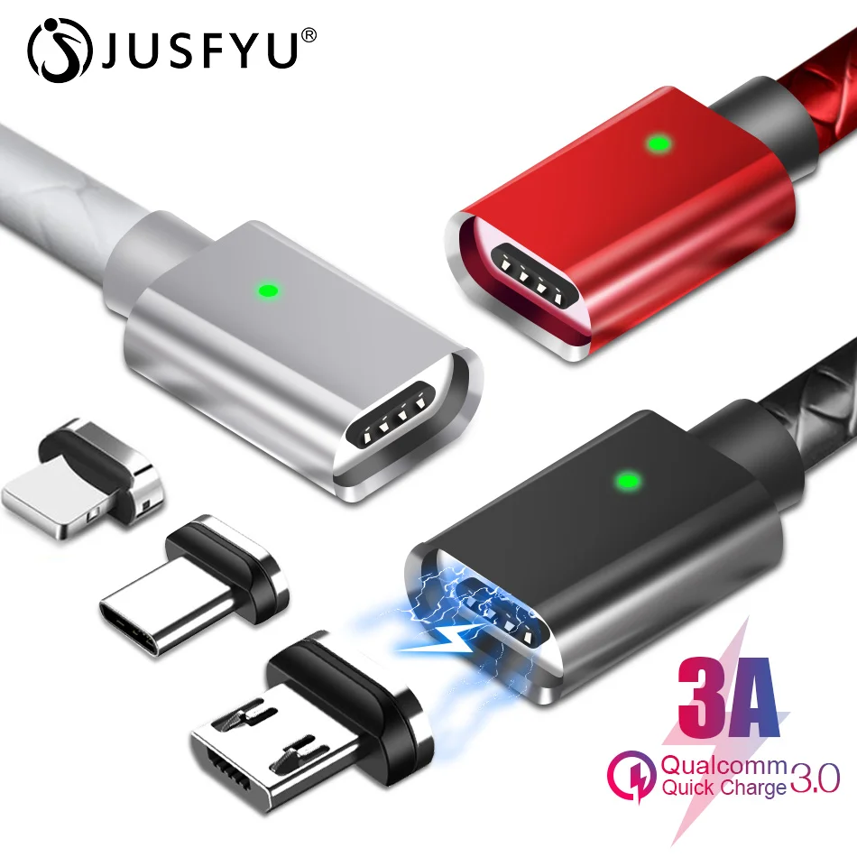 JUSFYU Mágneses Kábel-gyors töltés Mágnes Micro USB-s C Típusú Kábel segítségével Szinkronizálja az Adatokat a Telefon Kábelek Gyors Töltés Mágnes Töltő Kábel