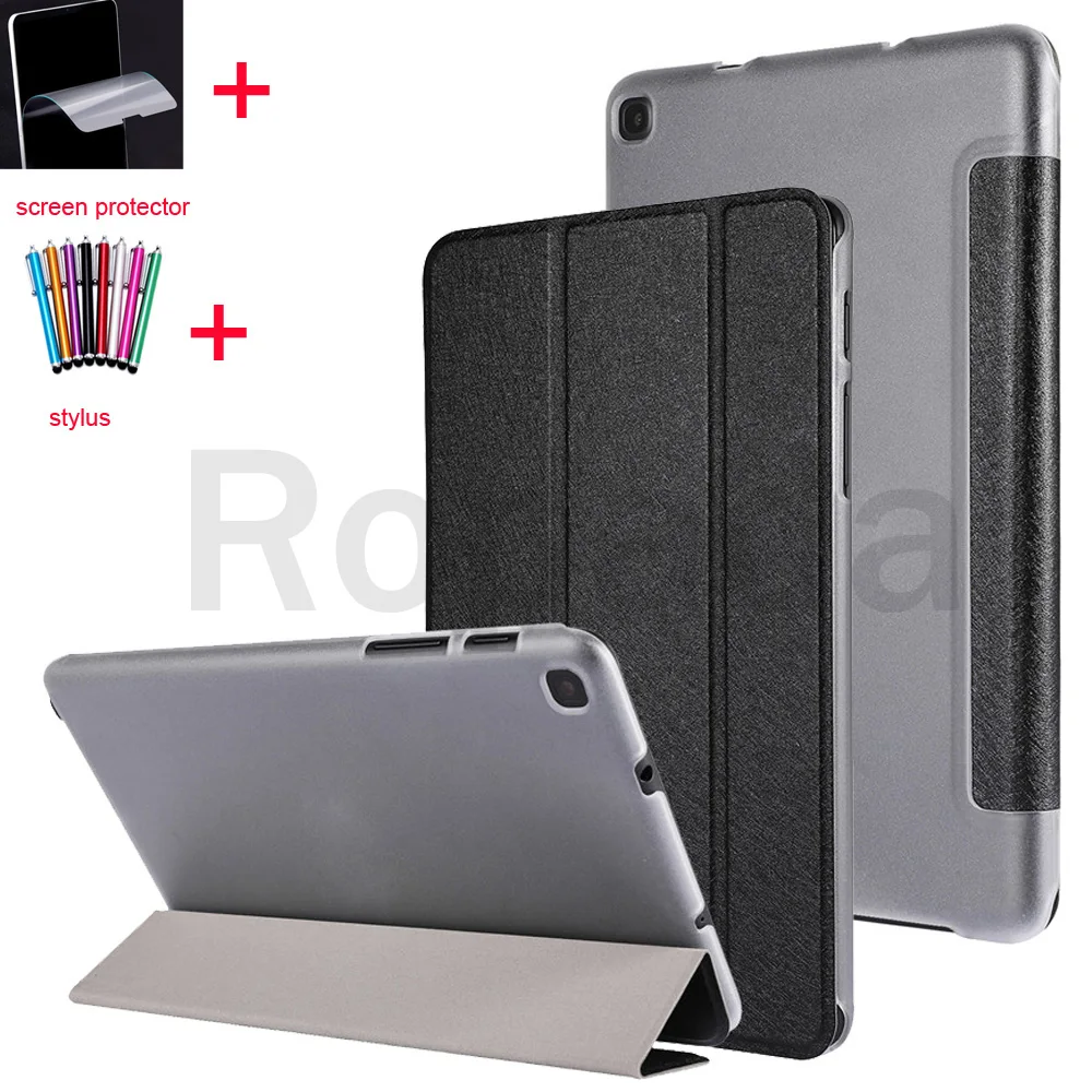 Állj Fedél Samsung Galaxy Tab A7 Lite 8.4 hüvelyk 2021 SM-T225/SM-T220 Tablet Bőr tok+képernyővédő fólia+ceruza