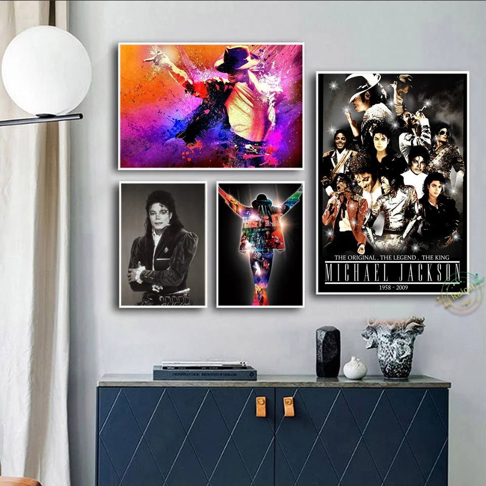 Michael Jackson Poszter Pop Zene Keresztapa Vászon Festmény, Fali Kép, Nappali, Modern Lakberendezési Ajándék