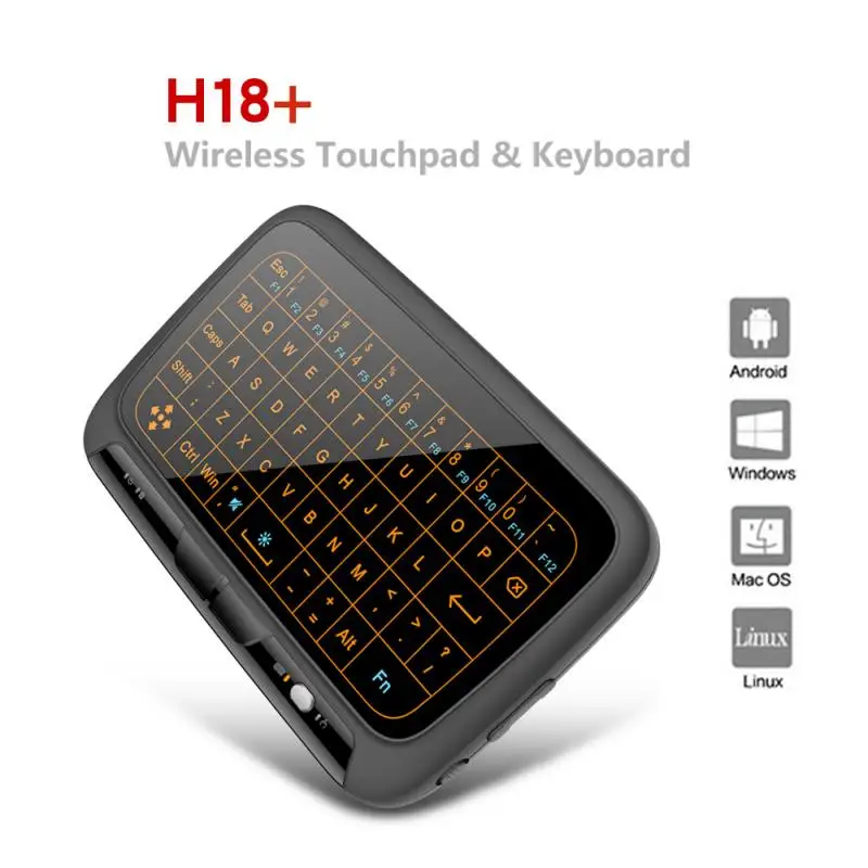 H18+ 2,4 Ghz-es Vezeték nélküli Billentyűzet Air Egér Touchpad Kézi Usb Feltölthető Wireless Touch Keyboard Munka A PC Számítógép