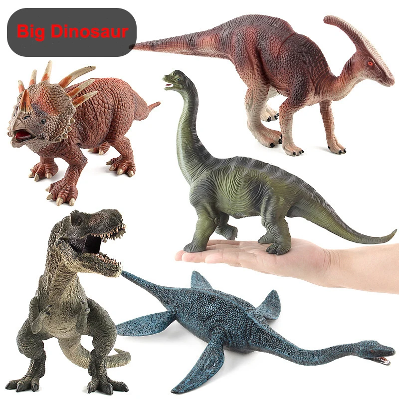 Nagy Méretű Műanyag Dinoszaurusz Cement Statikus Modell Jurassic Tyrannosaurus Brachiosaurus Plesiosaur PVC Figurák Gyerekeknek Ajándék Játékok Kép 0 