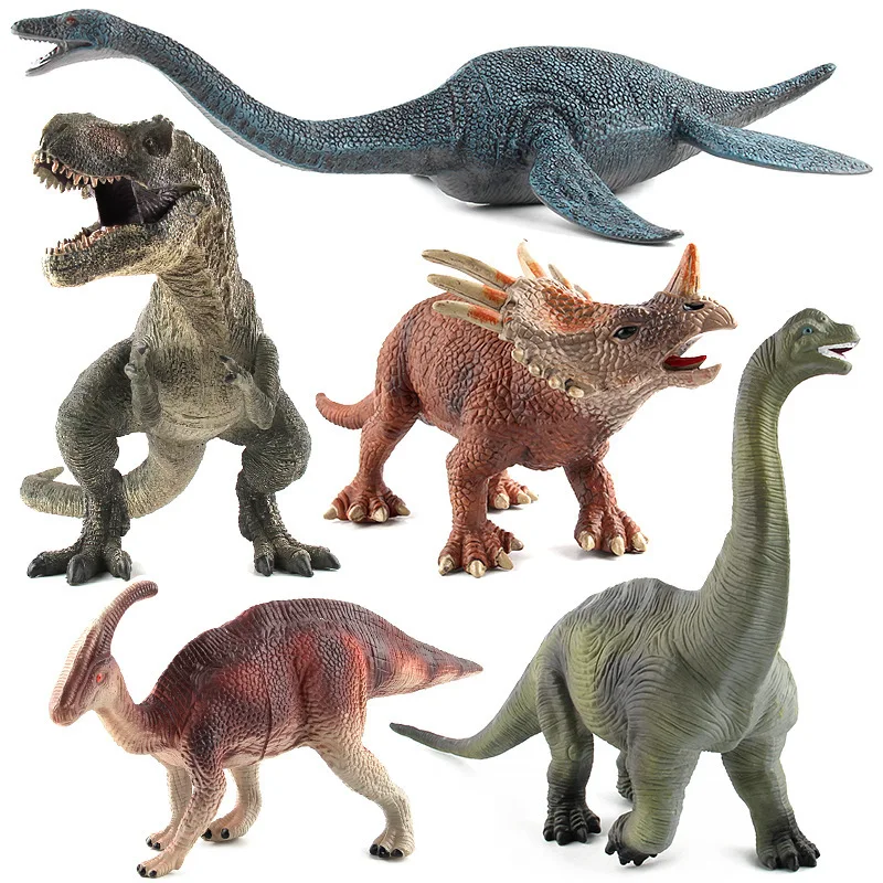 Nagy Méretű Műanyag Dinoszaurusz Cement Statikus Modell Jurassic Tyrannosaurus Brachiosaurus Plesiosaur PVC Figurák Gyerekeknek Ajándék Játékok Kép 1 
