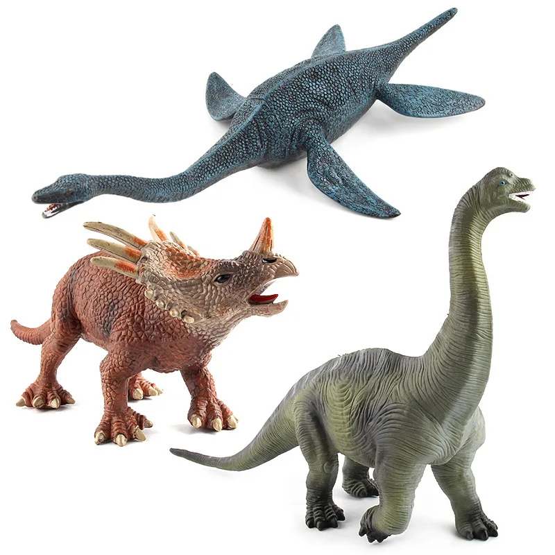 Nagy Méretű Műanyag Dinoszaurusz Cement Statikus Modell Jurassic Tyrannosaurus Brachiosaurus Plesiosaur PVC Figurák Gyerekeknek Ajándék Játékok Kép 2 