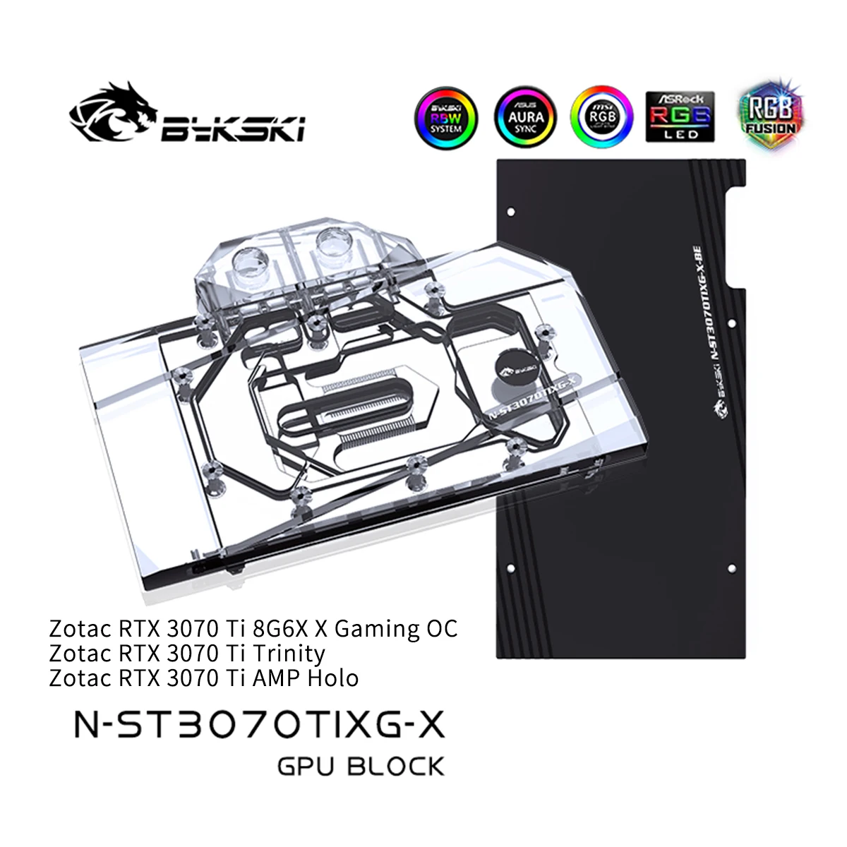 Bykski GPU Blokk A Zotac RTX 3070 Ti 8G6X X Szerencsejáték OC Teljes Borító GPU-Víz Hűtés Hűtő N-ST3070TIXG-X