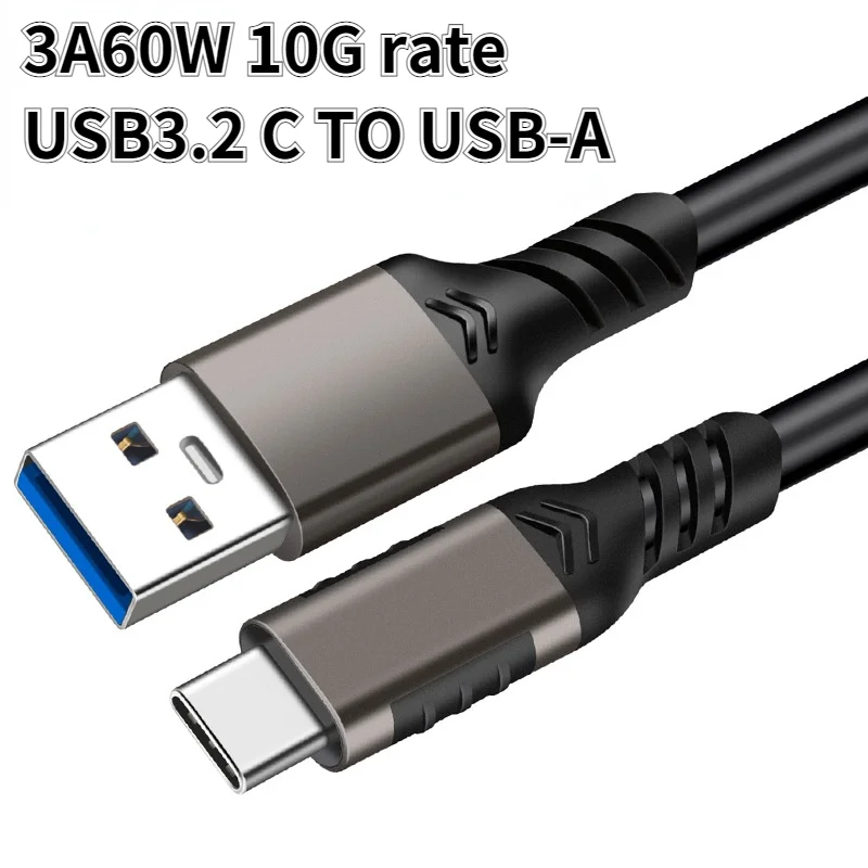 USB A-USB C 3.1/3.2 Gen 2 Kábel 10 gbps adatátviteli, Rövid USB-C SSD Kábel 60W QC 3.0 Gyors Töltés, Tartalék Kábel