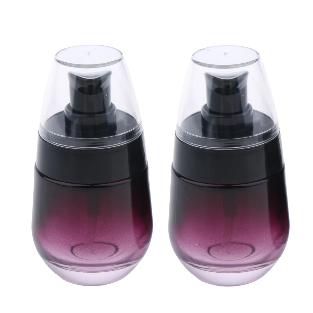 Csomag 2 30ml Kozmetikai Utazási Üveg Újratölthető Üres Szivattyú Testápoló Spray Üveg - Lila Gradiens Üveg Test