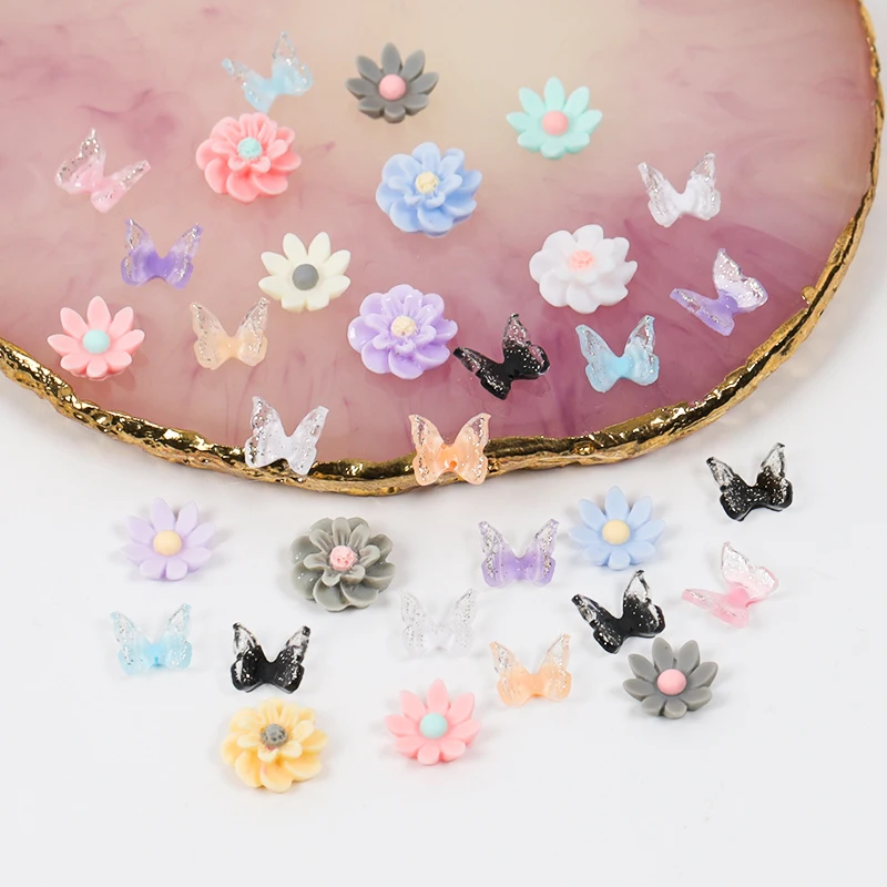 1 Csomag 3D Pillangó csokornyakkendőt Lotus Torta Virág Mázas Arylic Köröm Strassz Drágaköveket, Dekorációk, Manikűr, csináld magad Tippek, GZH# Kép 2 