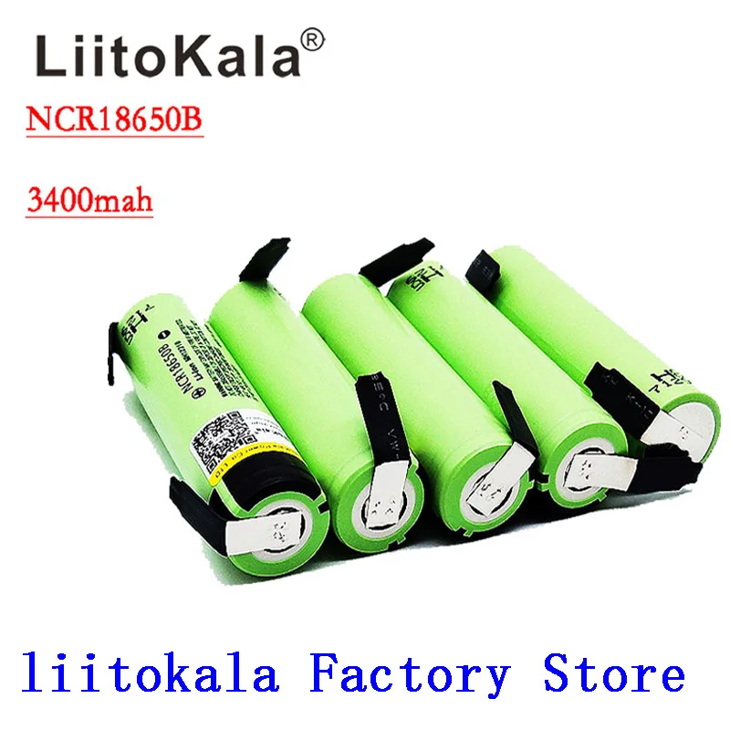 Liitokala 100% Új, Eredeti NCR18650B 18650 3,7 v 3400mah Lítium Akkumulátor Hegesztés Nikkel Lap akkumulátorok